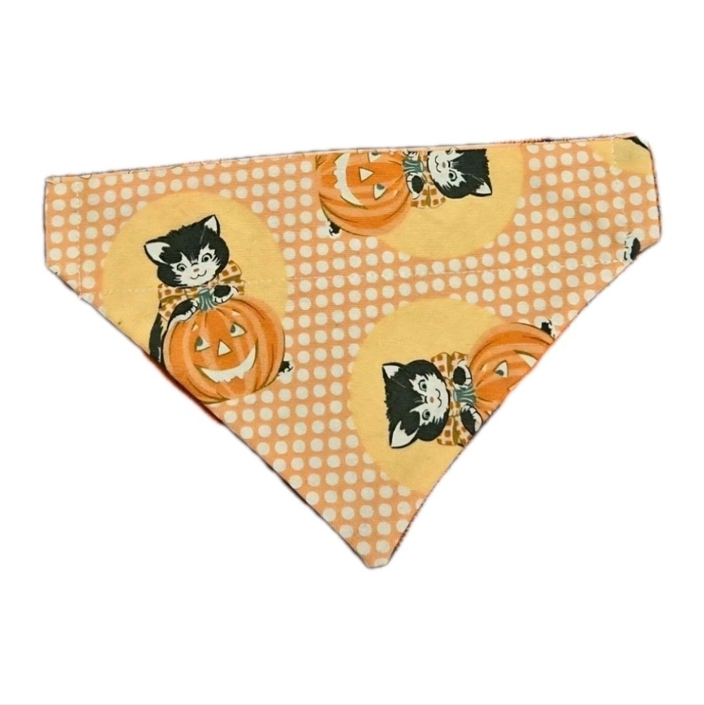 Halloween Kitty Pumpkin Candy Corn Reversible Pet Bandana